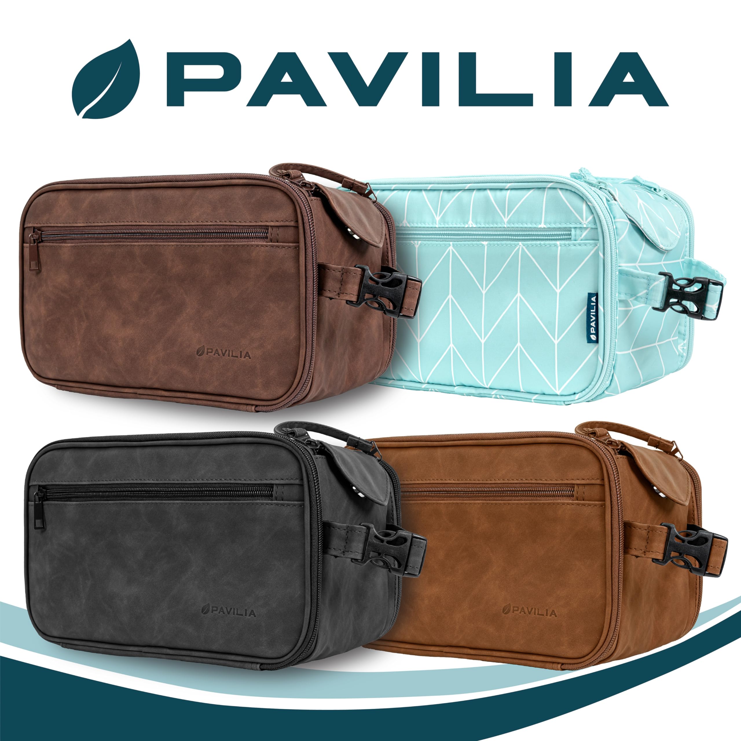 PAVILIA bolsa de aseo para viaje compacto cabe en maletas