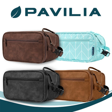 PAVILIA bolsa de aseo con separación húmedos y secos para viaje.