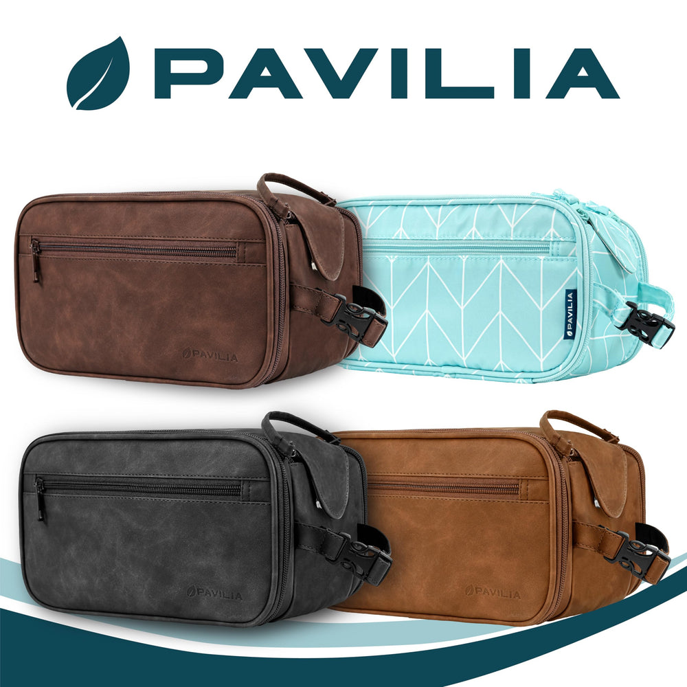 PAVILIA bolsa de aseo con separación húmedos y secos para viaje.