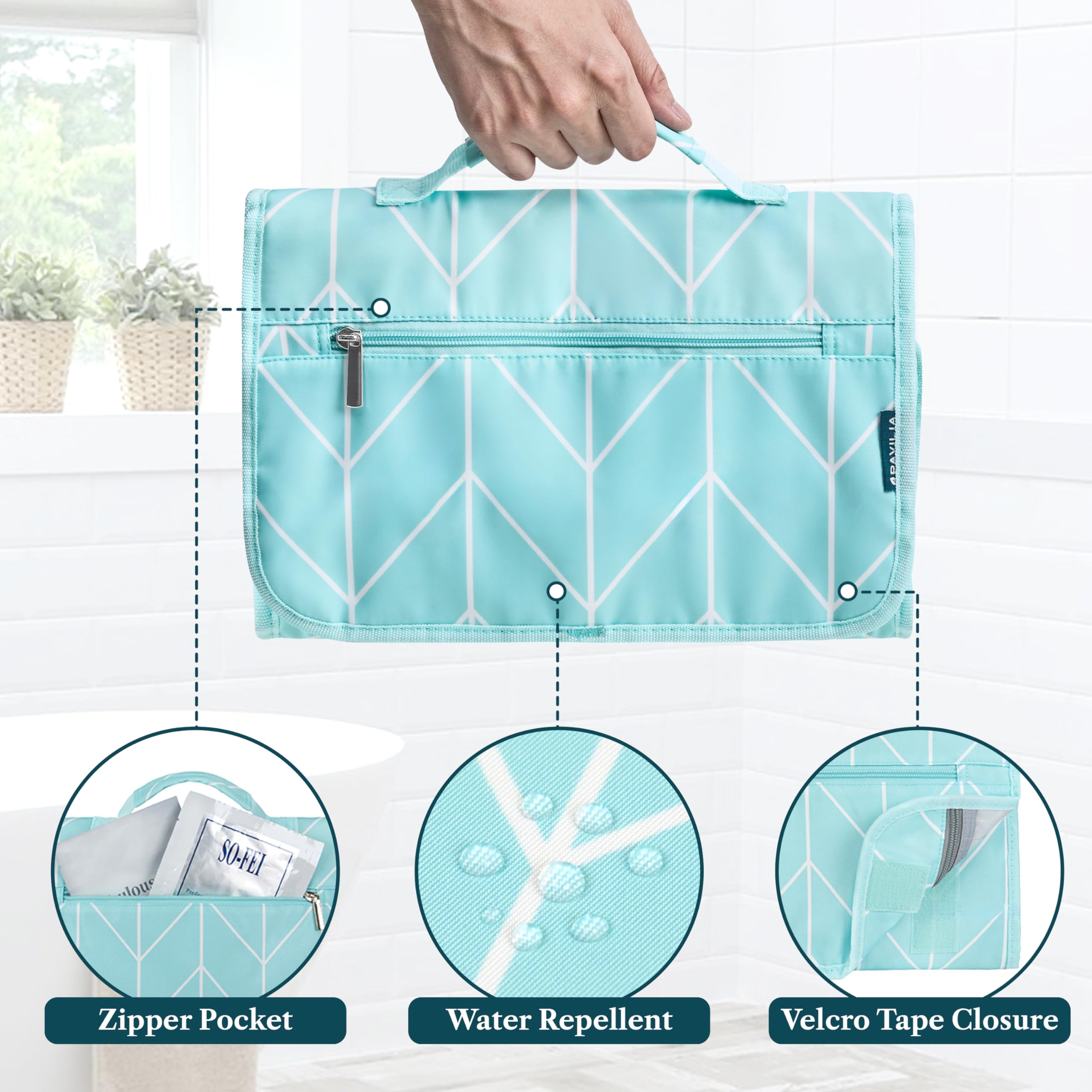 PAVILIA neceser resistente al agua, ideal para líquidos