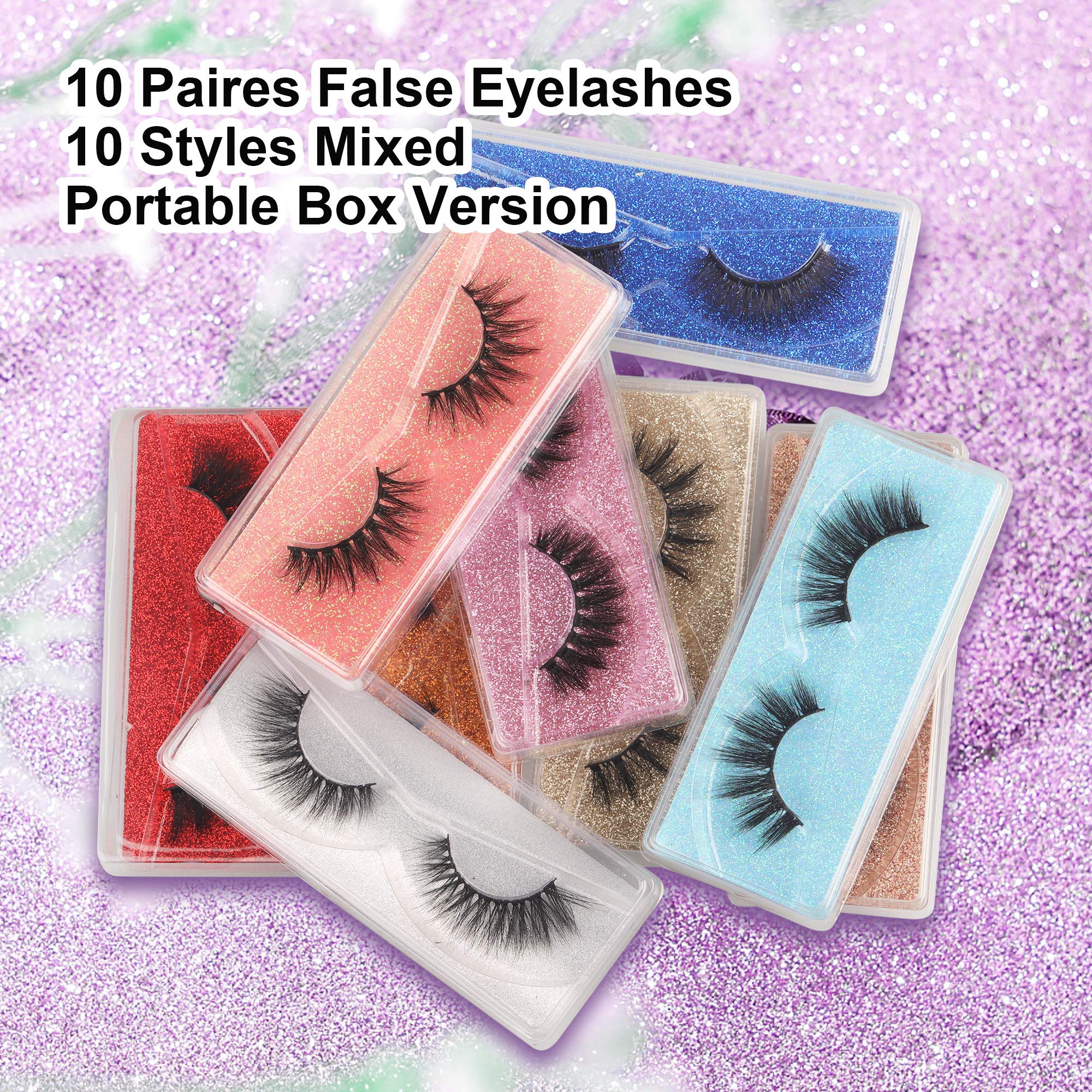 pawotence caja glitter portátil pestañas: organiza y luce elegante al guardar