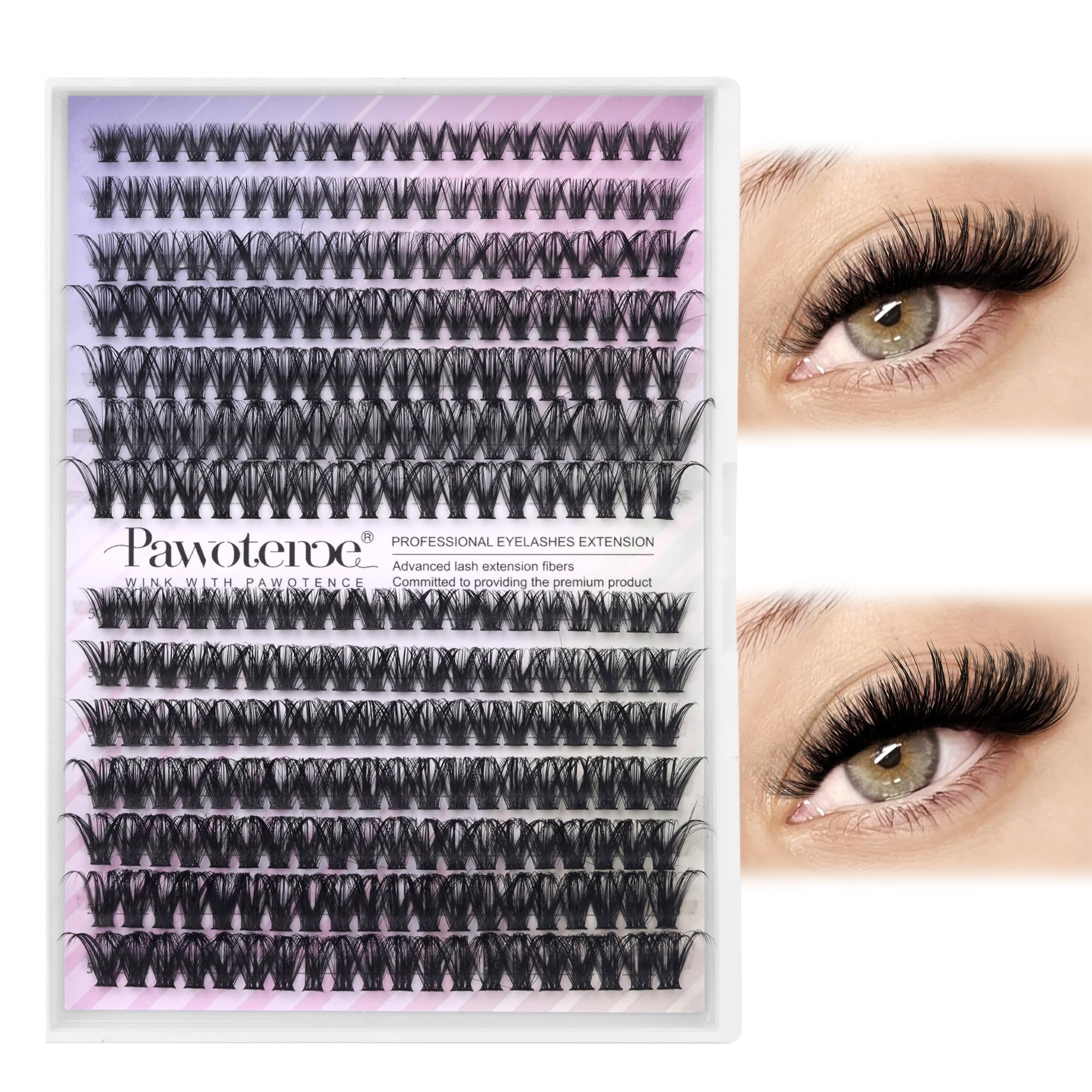 Pawotence: grupos de pestañas 280pcs para un look denso y natural