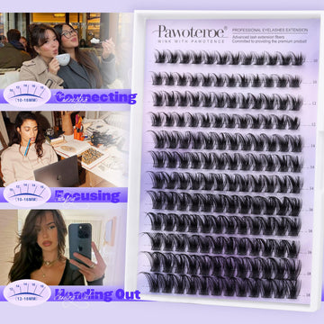 Pawotence Kira Lash Clusters, aspecto nocturno con glamour