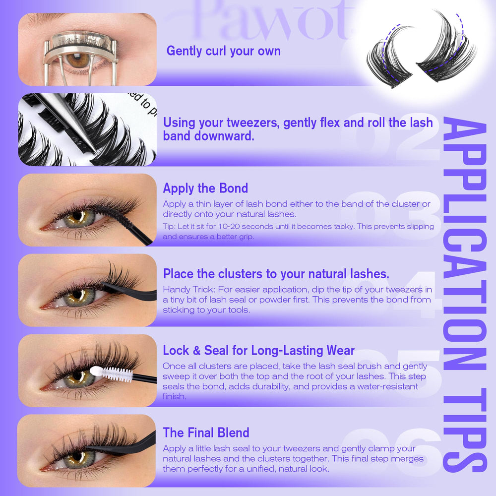Pawotence Kira Lash Clusters, diseño profesional para realzar la mirada