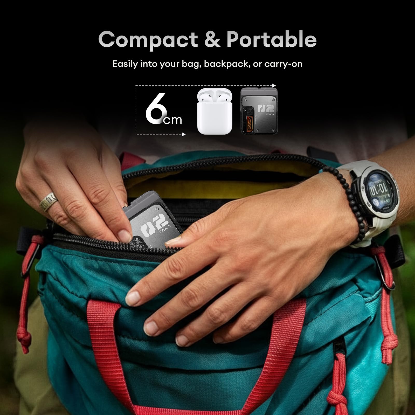 PAXA carga USB-C rápida, ideal para recargas en cualquier lugar.