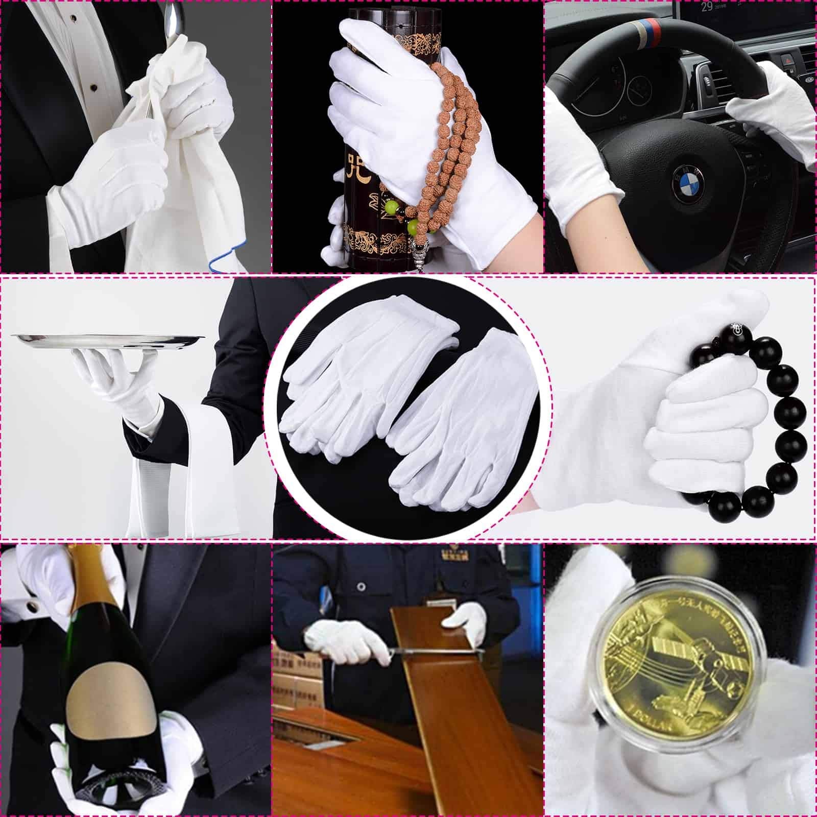 Guantes Paxcoo de algodón para cuidado cosmético y aplicación suave de cremas.