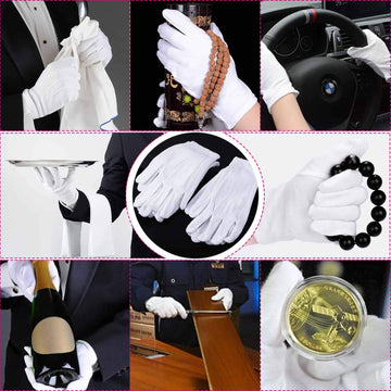 Guantes Paxcoo de algodón para cuidado cosmético y aplicación suave de cremas.