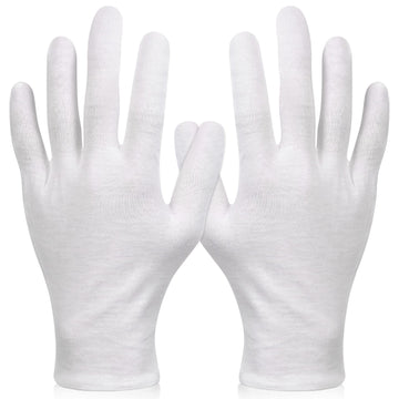 Guantes Paxcoo de algodón XL blancos para hidratación suave de manos