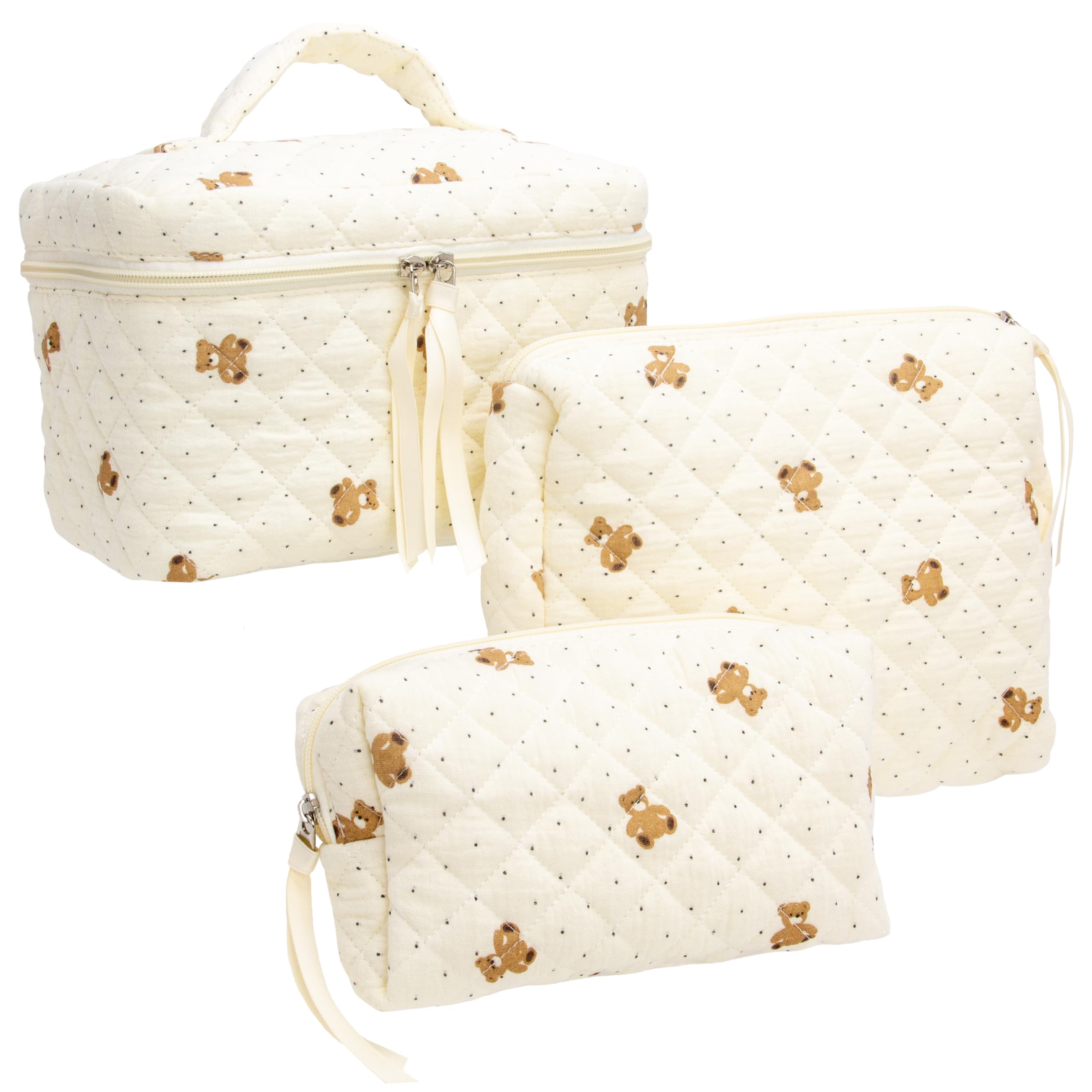 PAZIMIIK bolsa de maquillaje exterior acolchado para viaje con toque de lujo