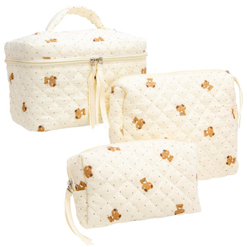 PAZIMIIK bolsa de maquillaje exterior acolchado para viaje con toque de lujo