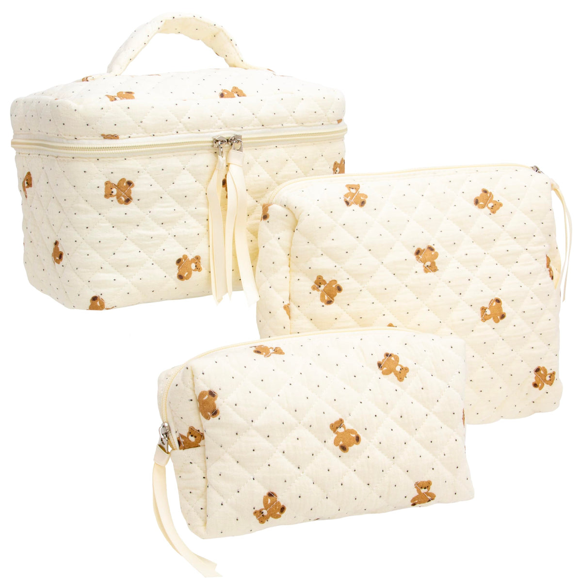 PAZIMIIK bolsa de maquillaje exterior acolchado para viaje con toque de lujo