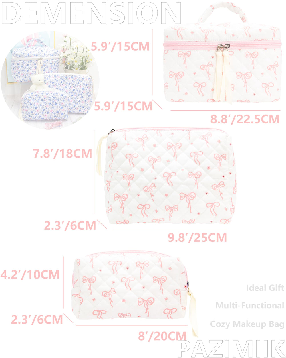 PAZIMIIK bolso maquillaje pequeño para viaje, ideal para retoques.