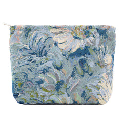 PAZIMIIK bolso maquillaje con diseño flor azul para viajar con estilo