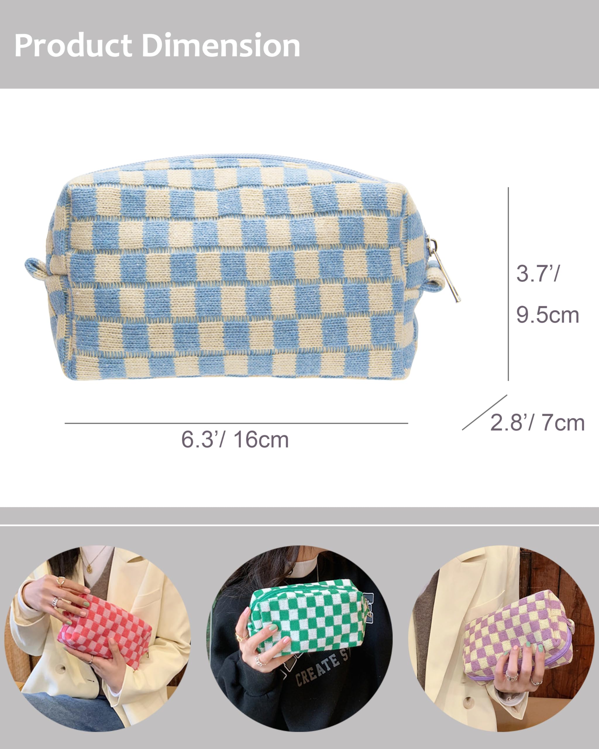 PAZIMIIK bolso maquillaje ligero, cabe en bolso diario y mochila.