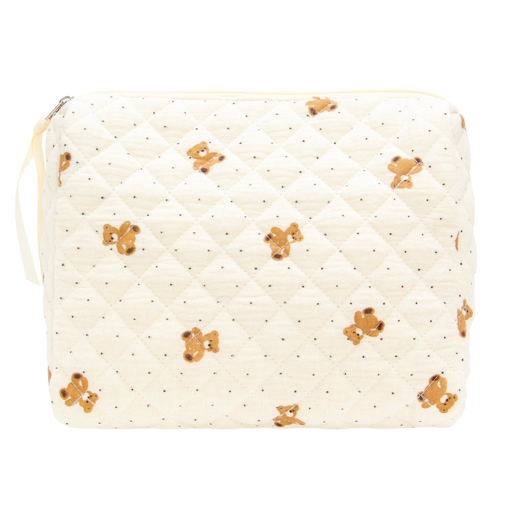 PAZIMIIK bolsa de maquillaje acolchada, exterior elegante para organización diaria.