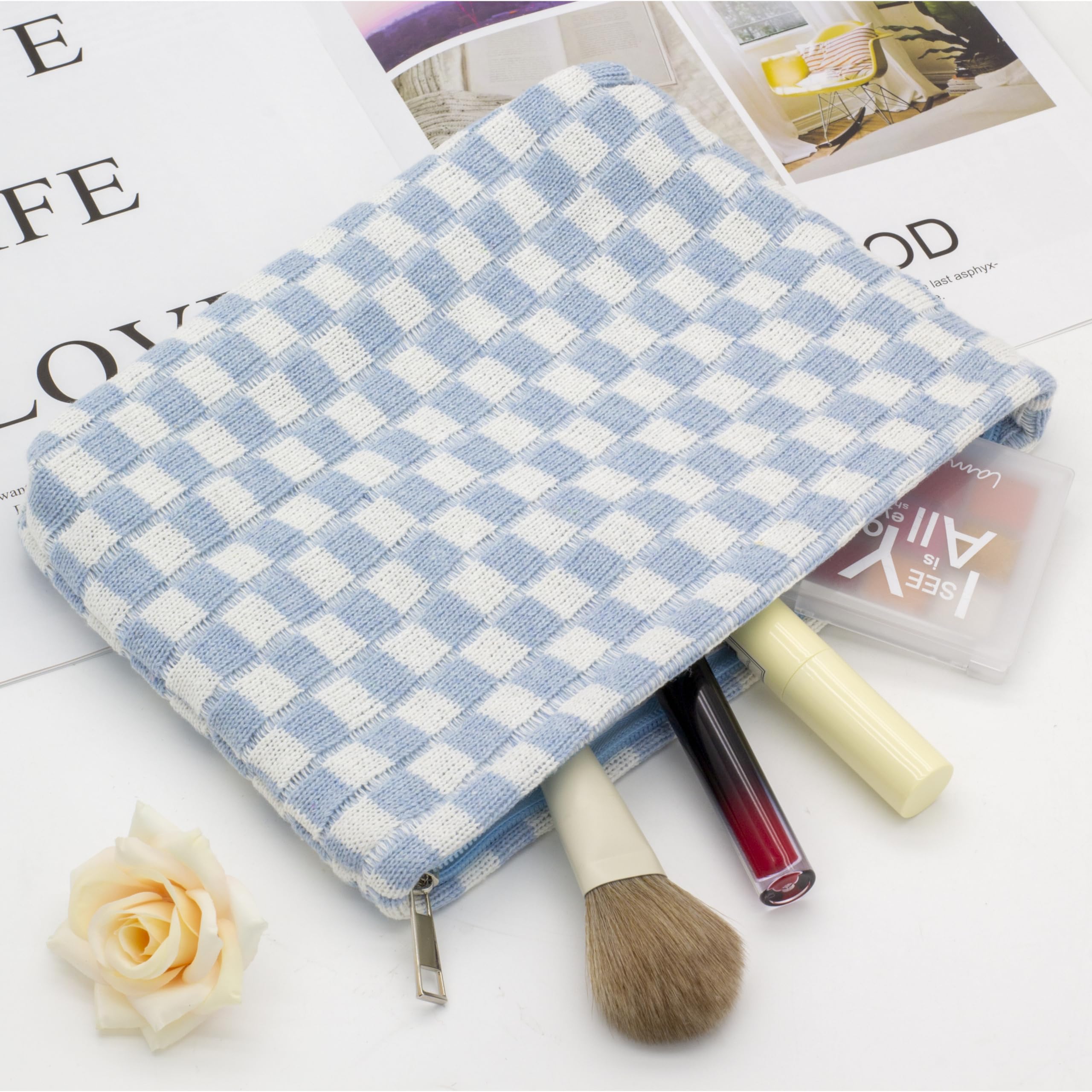 PAZIMIIK bolsa maquillaje con cierre metálico, diseño chic y seguro