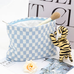 PAZIMIIK bolsa maquillaje rectangular con base plana, acceso fácil