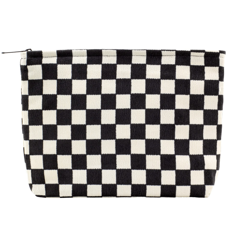 PAZIMIIK bolsa de maquillaje de pana grande con cremallera, ideal para viajar