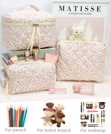 PAZIMIIK diseño floral rosa, ideal para bolsos y tocador.