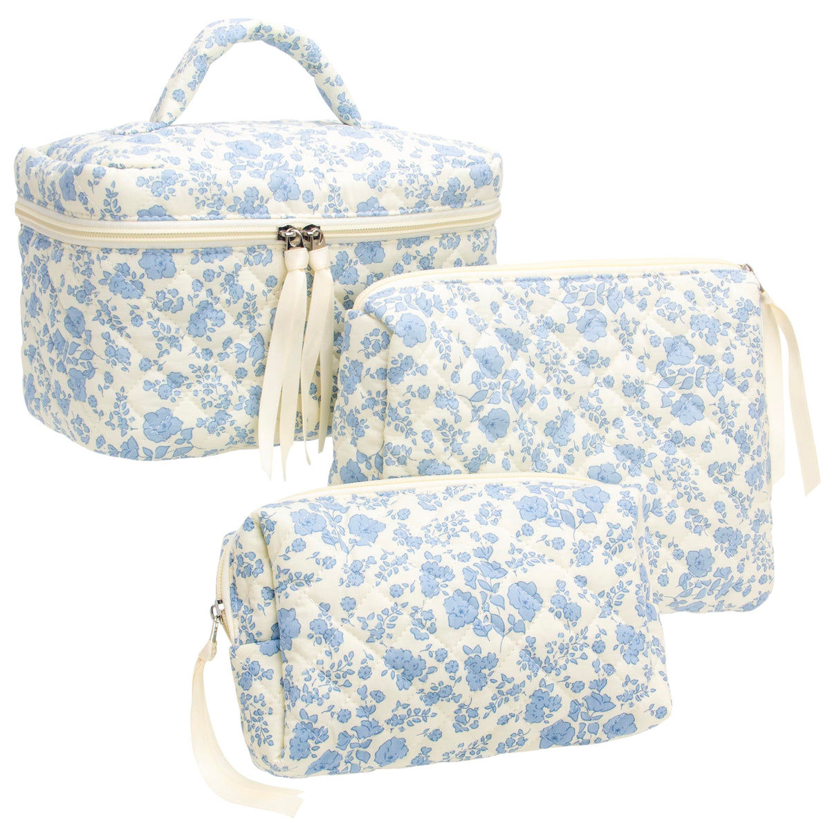 PAZIMIIK bolsa maquillaje grande acolchada con cremallera para viaje y organización