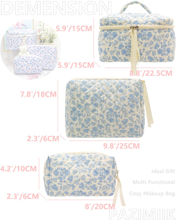PAZIMIIK bolsa maquillaje con malla interior para acceso rápido a brochas