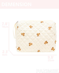 PAZIMIIK bolsa de maquillaje acolchada, textura suave y elegante.