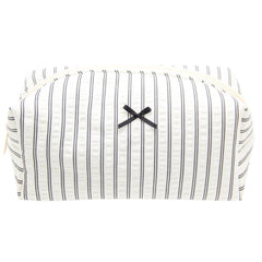 PAZIMIIK Cozy Bolso Maquillaje, vista frontal, stripe negro, ideal para viaje.