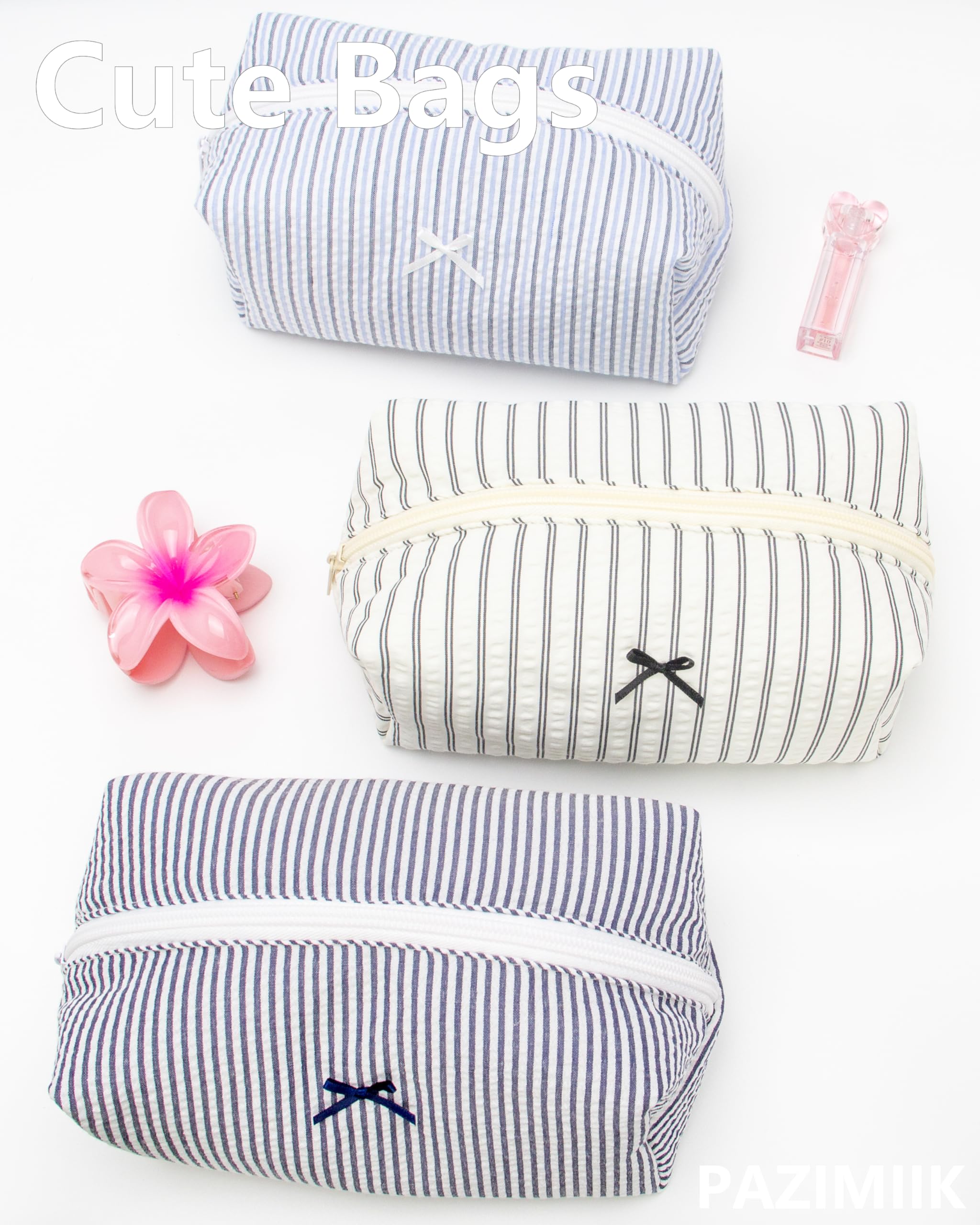 PAZIMIIK Cozy Bolso Maquillaje, cierre cremallera, seguridad para cosméticos.