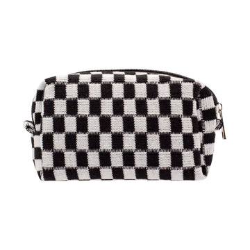 PAZIMIIK bolso maquillaje con diseño de cuadros, ideal para viajar y organizar productos