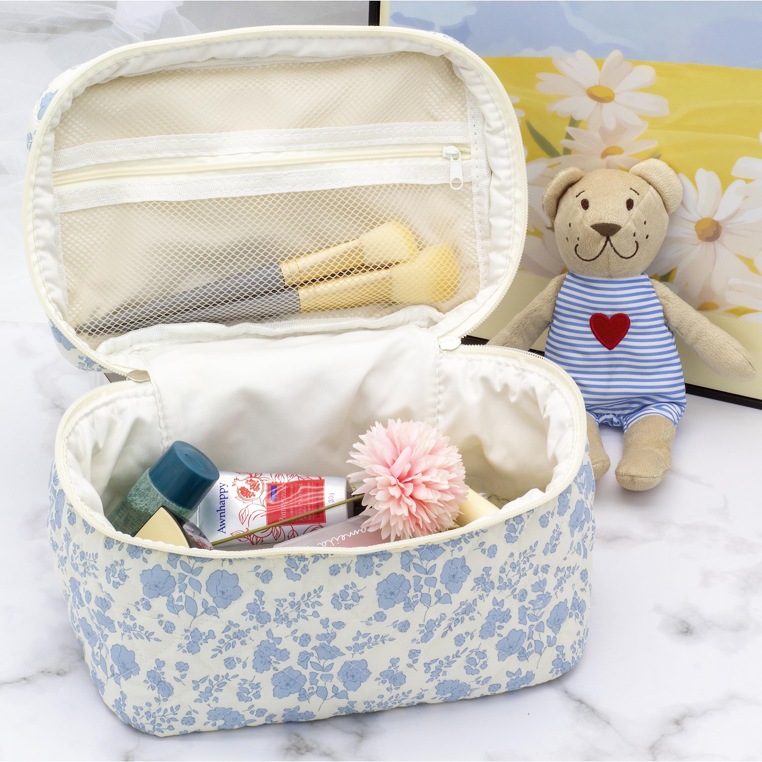 PAZIMIIK bolso maquillaje algodón interior espacioso para tus productos diarios