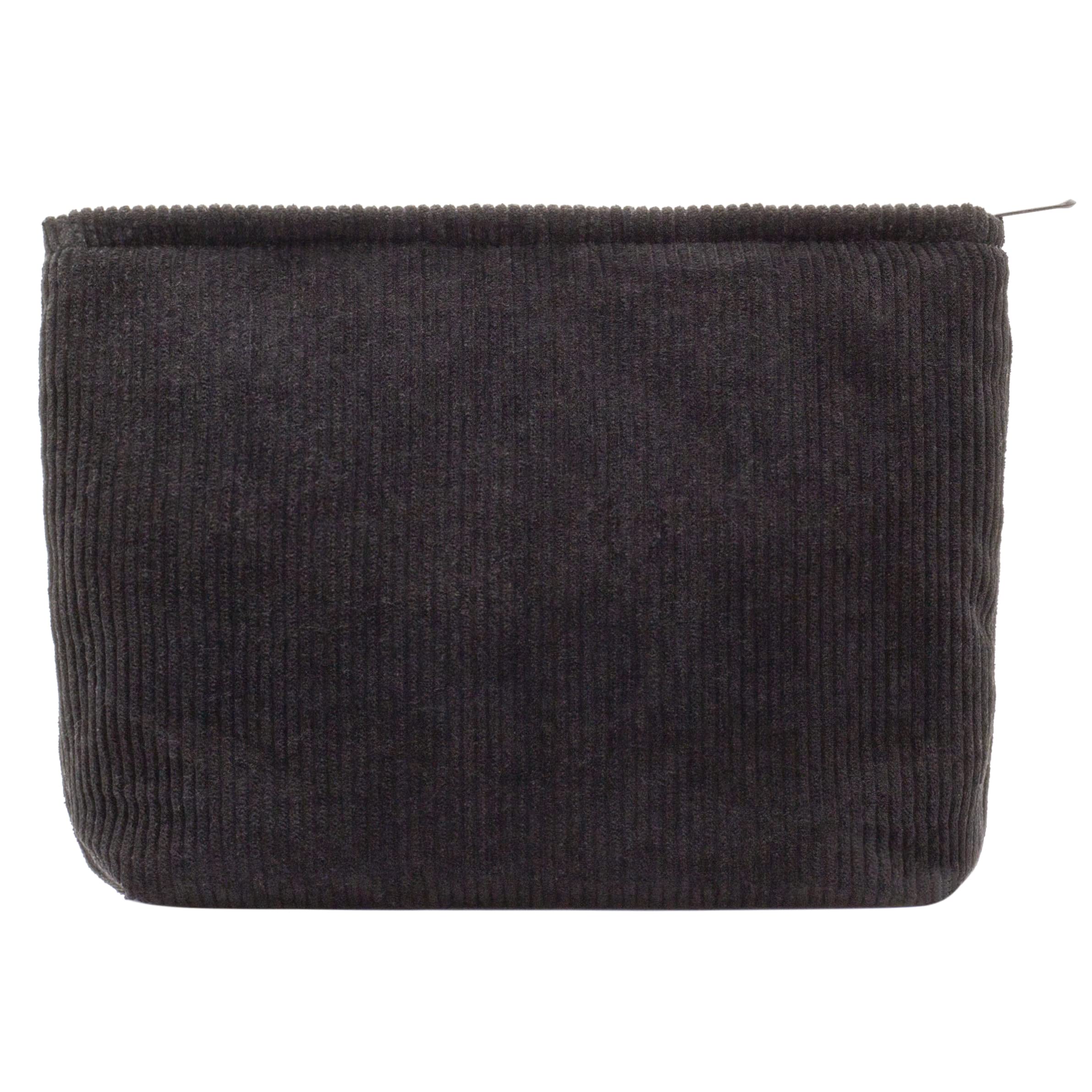 PAZIMIIK bolso de maquillaje grande de pana con cierre plateado, ideal para viaje