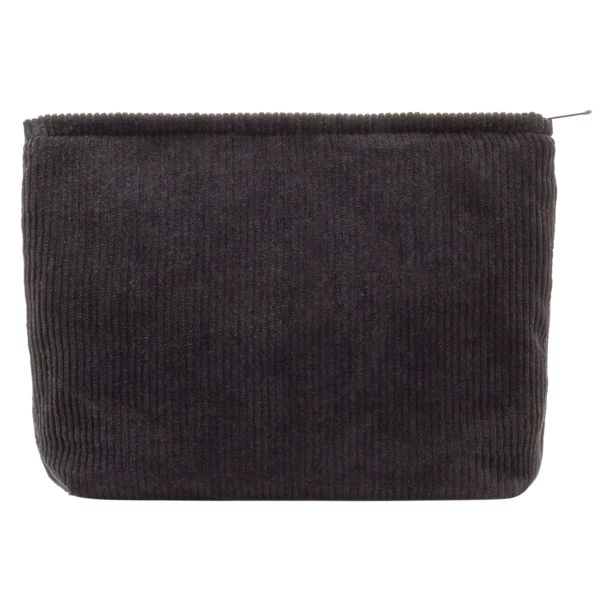 PAZIMIIK bolso de maquillaje grande de pana con cierre plateado, ideal para viaje