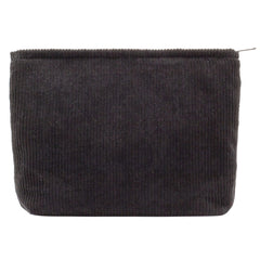 PAZIMIIK bolso de maquillaje grande de pana con cierre plateado, ideal para viaje