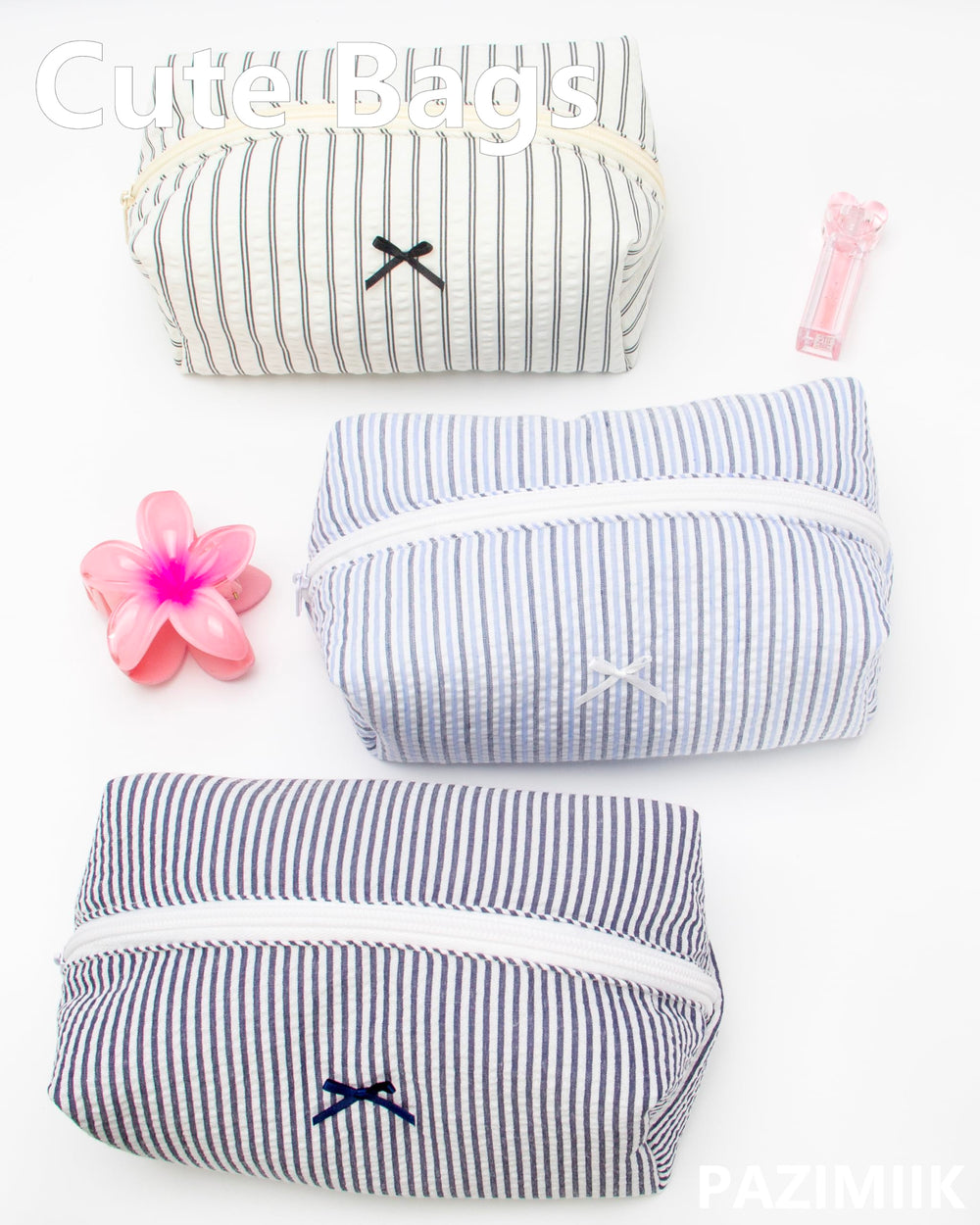 PAZIMIIK Cozy Bolso Maquillaje, tamaño compacto para viajar ligero.