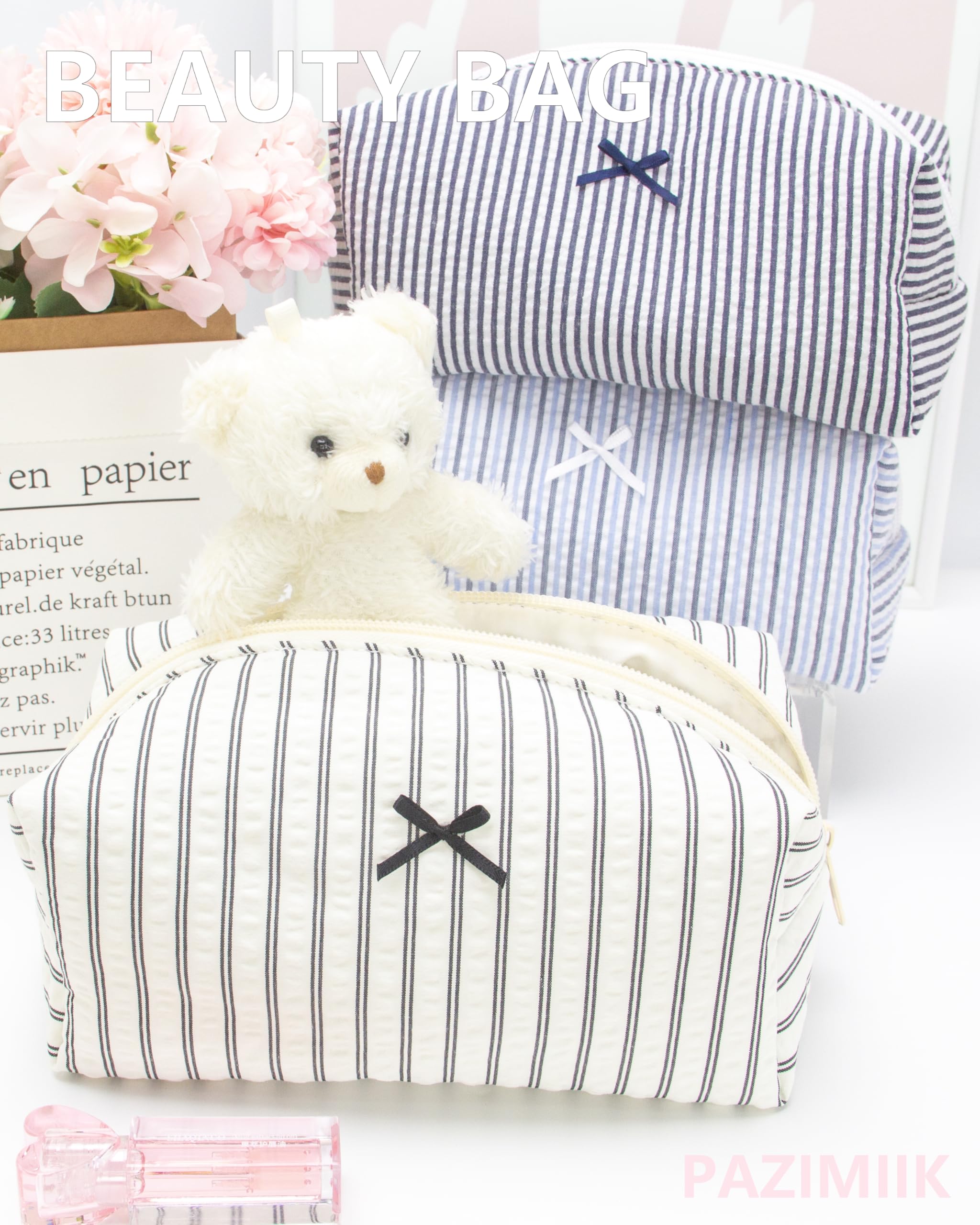 PAZIMIIK Cozy Bolso Maquillaje, uso versátil para cosméticos y cuidado de la piel.