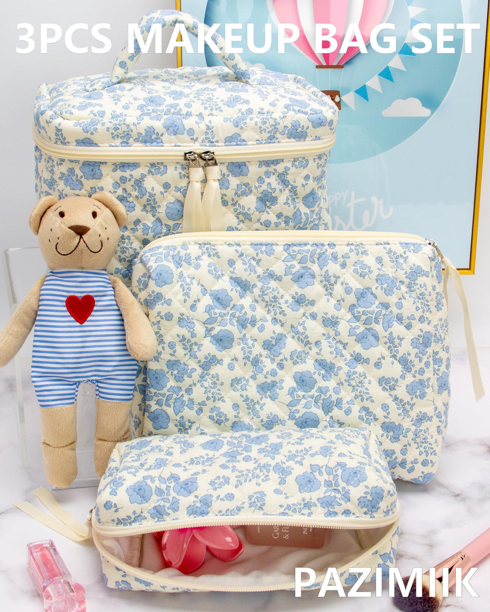 PAZIMIIK conjunto de bolsas maquillaje para viaje, ideal para mantener todo a mano