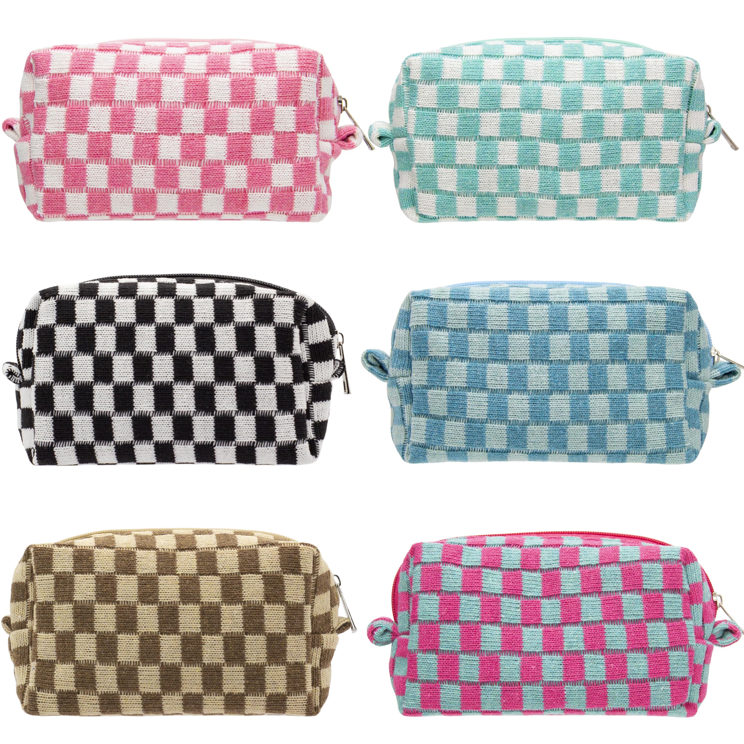 PAZIMIIK neceser a cuadros, enfoque bolso, mantiene maquillaje ordenado y accesible.