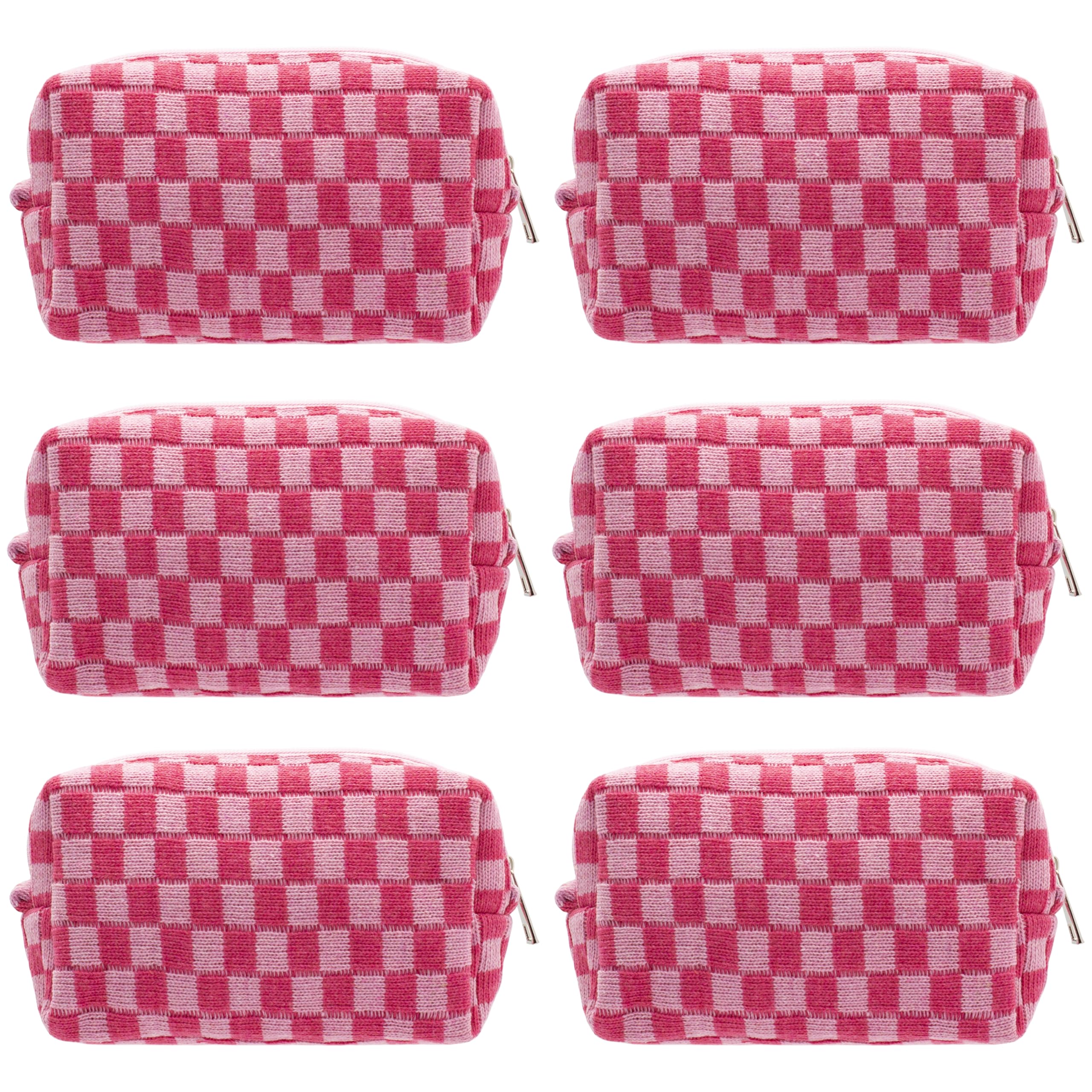 PAZIMIIK neceser maquillaje a cuadros, portátil y práctico para el bolso.