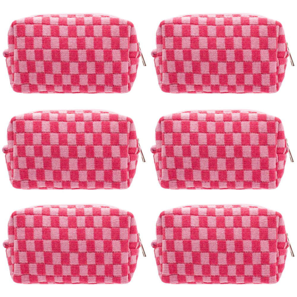 PAZIMIIK neceser maquillaje a cuadros, portátil y práctico para el bolso.