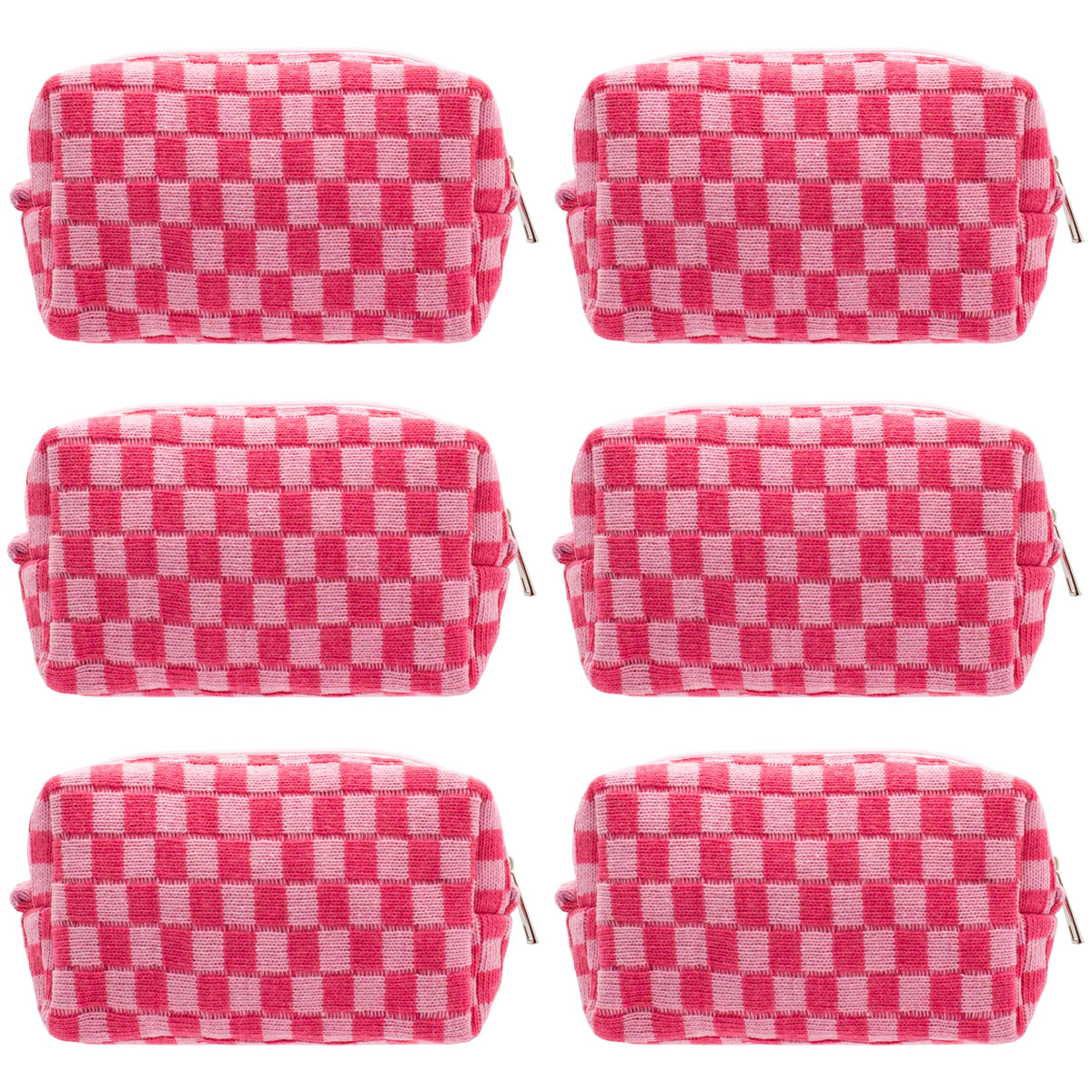 PAZIMIIK neceser maquillaje a cuadros, portátil y práctico para el bolso.