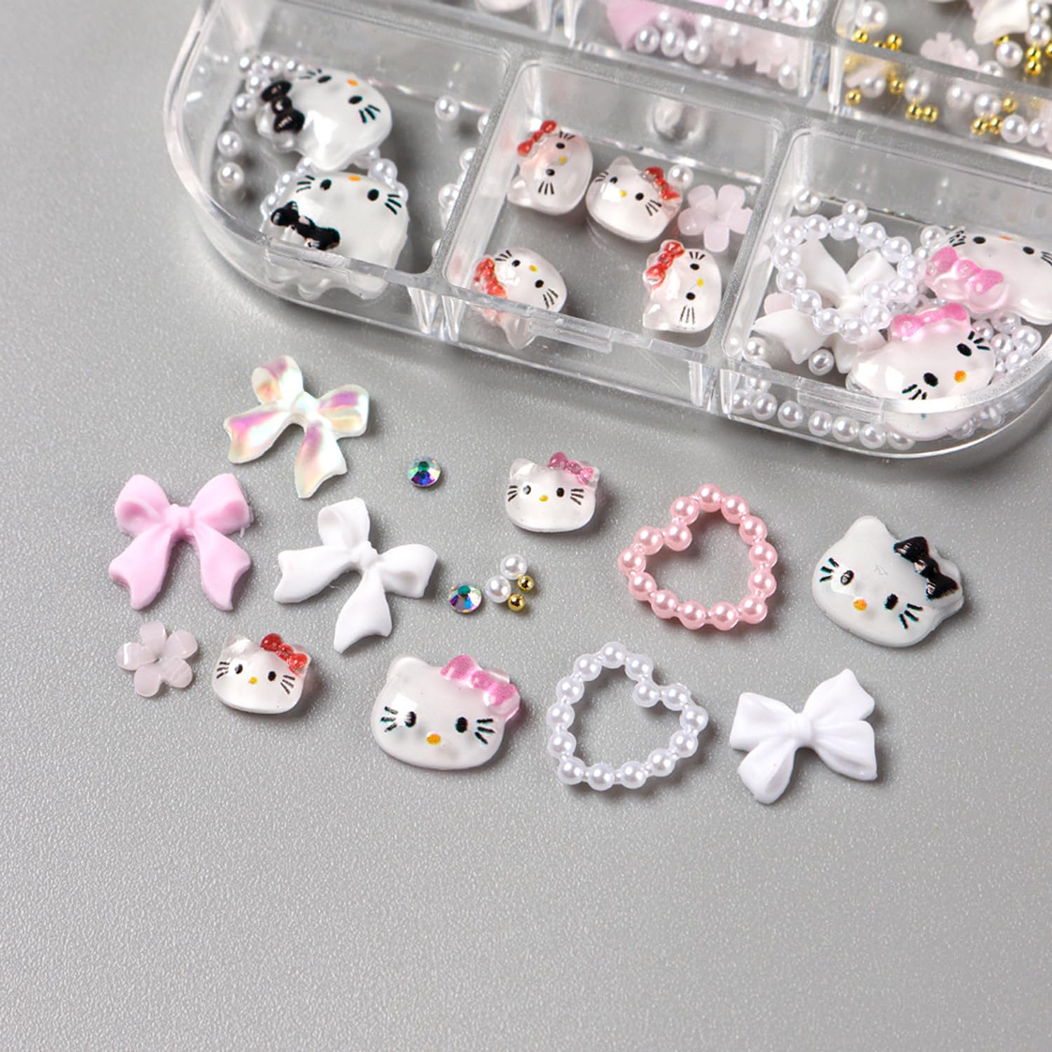 PDFADSK Adornos kawaii para uñas, colores brillantes para estilo diario
