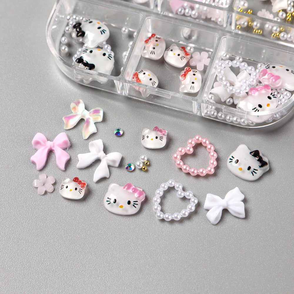PDFADSK Adornos kawaii para uñas, colores brillantes para estilo diario