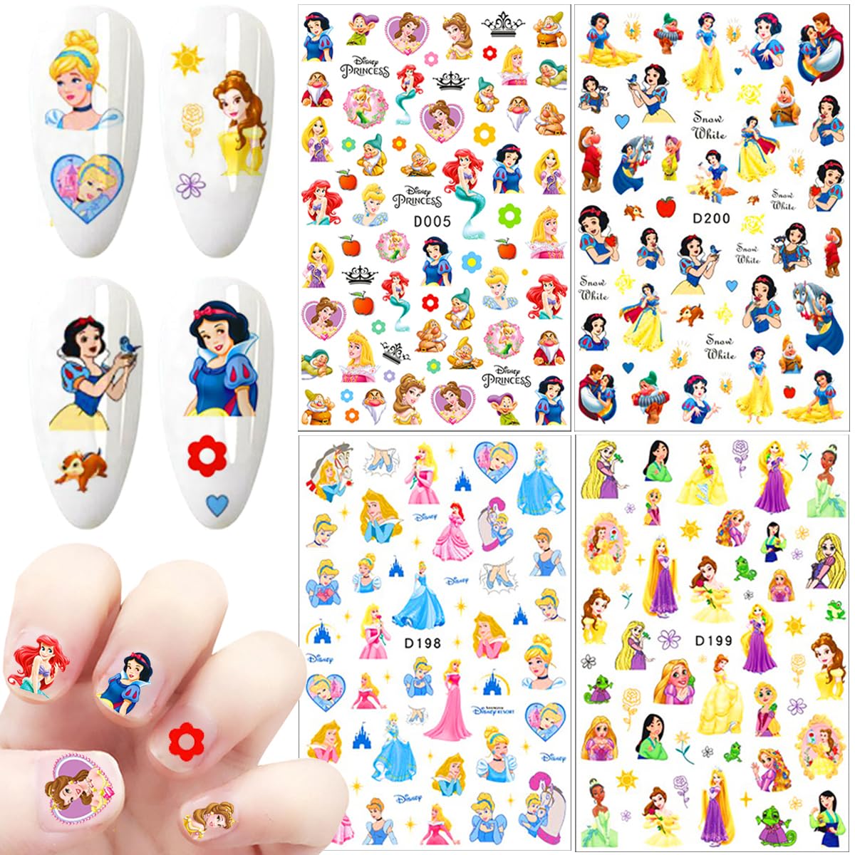 PDFADSK diseños de uñas con dibujos animados, ideales para proyectos caseros.
