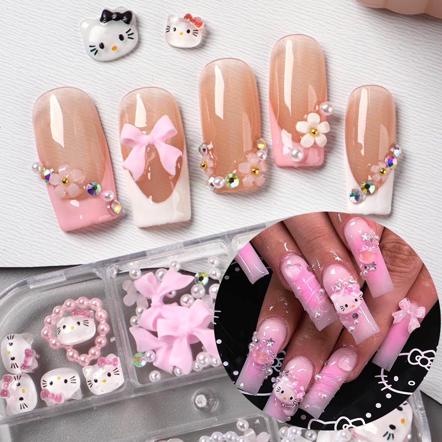 PDFADSK Flor 3D acrílica para uñas, aporta volumen suave