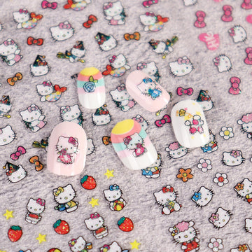 PDFADSK pegatinas para uñas con corazones y lazos para diseño tierno
