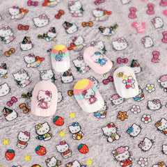 PDFADSK pegatinas para uñas con corazones y lazos para diseño tierno