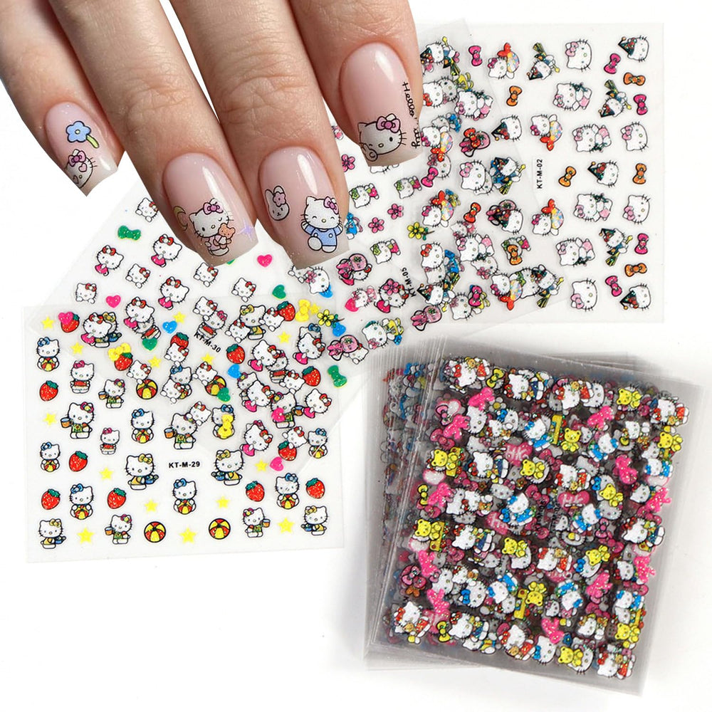 PDFADSK pegatinas para uñas con flores 3D para decoración duradera