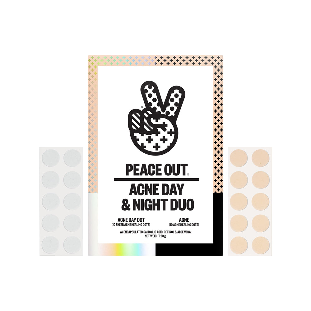 PEACE OUT Acne Day & Night Duo: parches visibles en piel para cobertura discreta de imperfecciones