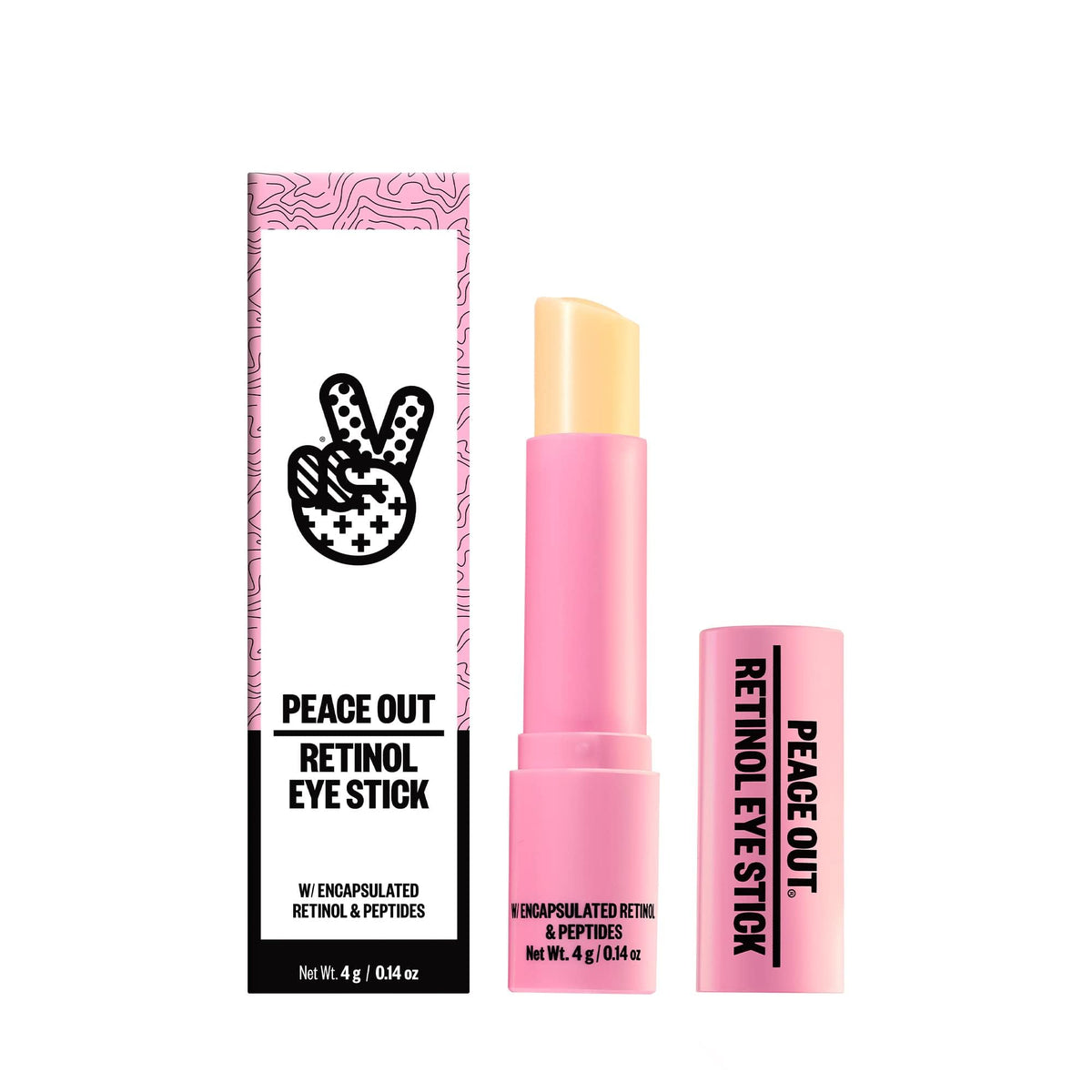 PEACE OUT barra de gel con retinol para ojos en aplicación nocturna suave