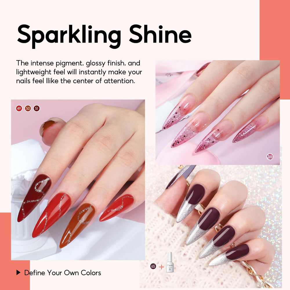 Peacecolor 83Pcs kit esmalte gel 55 tonos para estilos versátiles